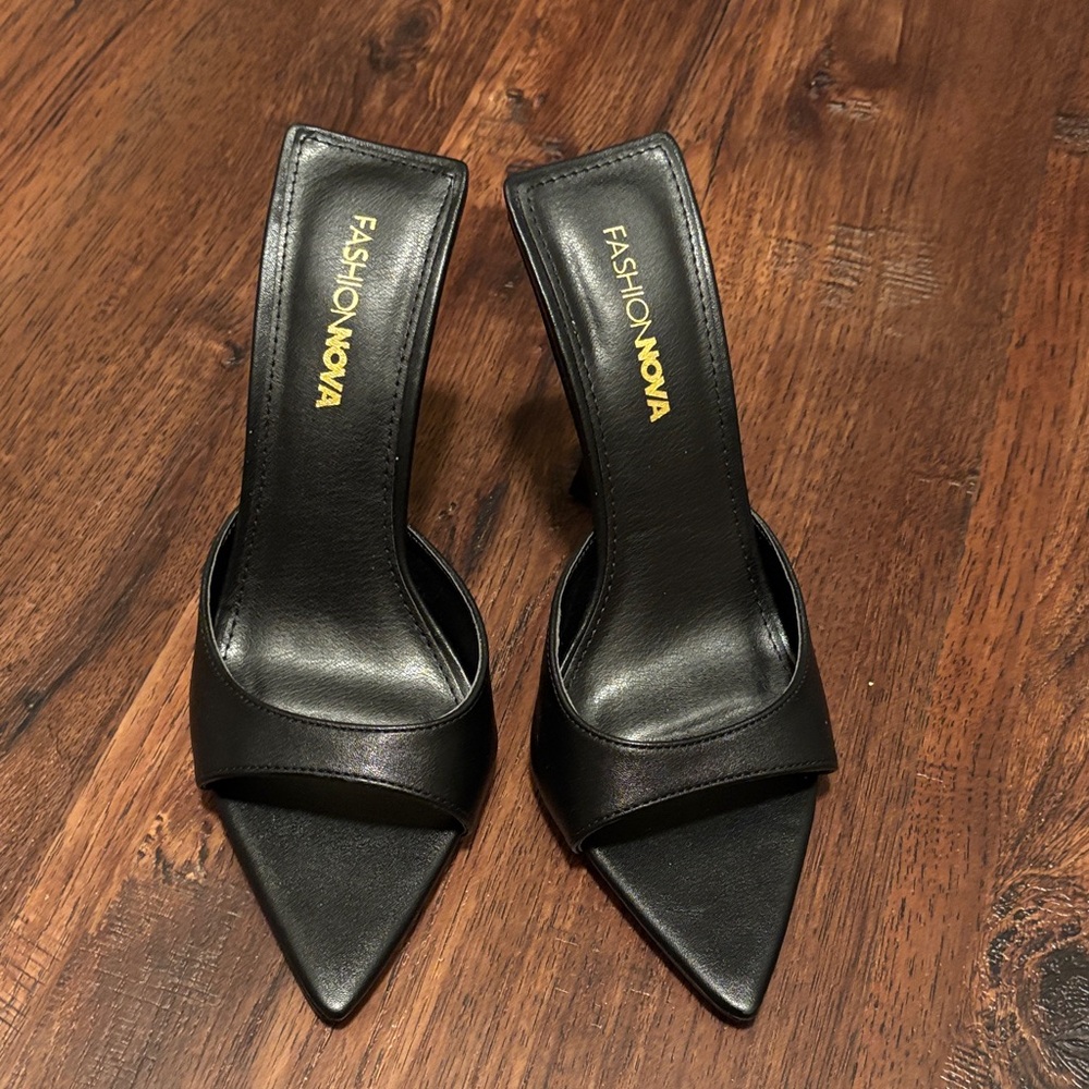 Fashion Nova Sleek Black Heels